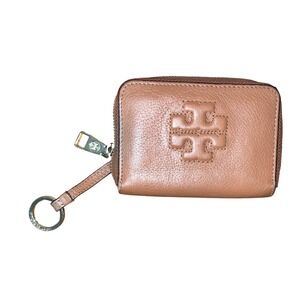 Tory Burch Pebble‎ Leather Coin Pouch Key Ring